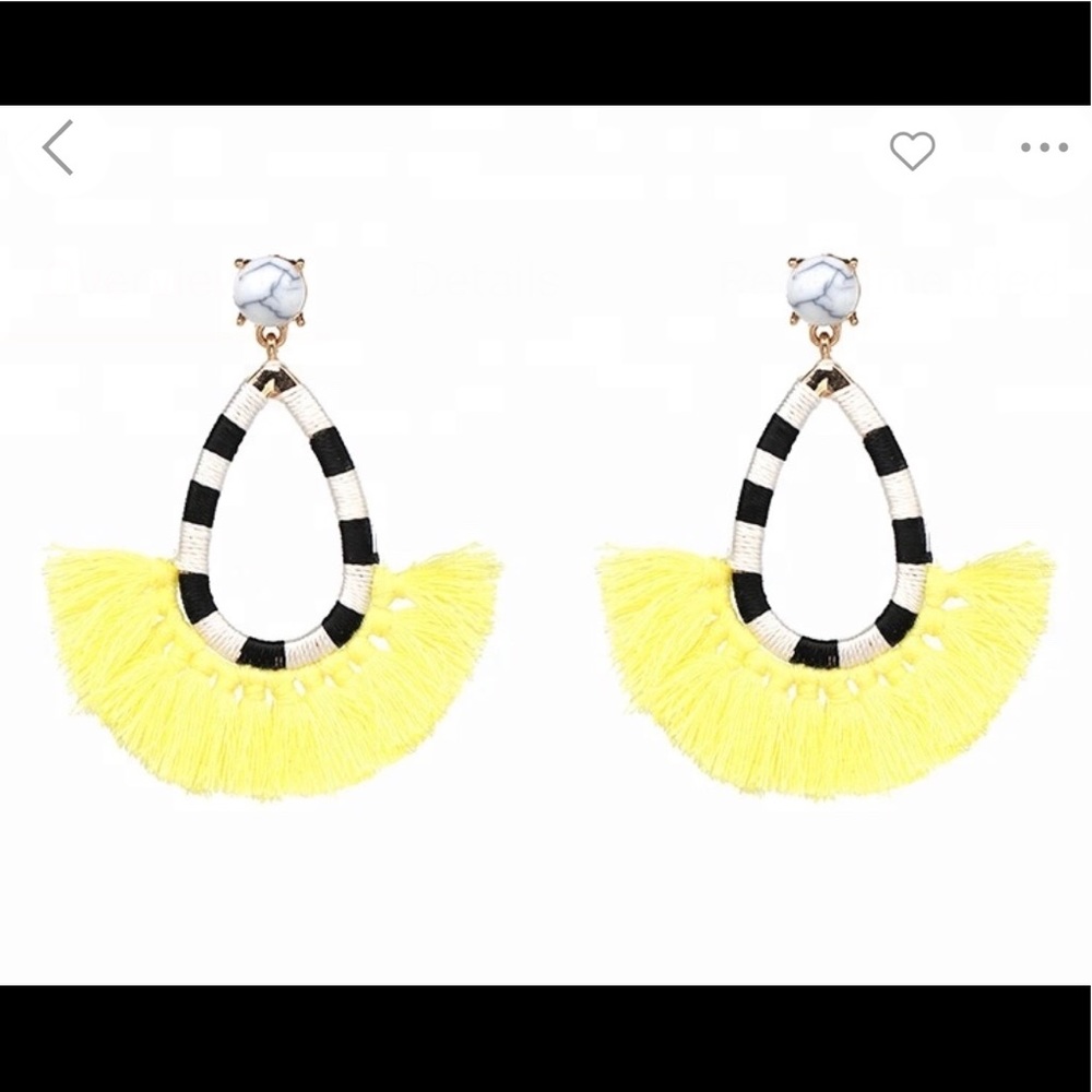 BNWT! Yellow and black tassel earrings!